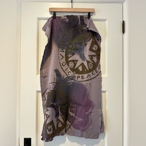 Blue Fish Cotton Interlock Scarf in Aurore